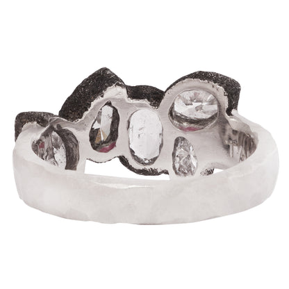 Icy Diamond Cluster Ring