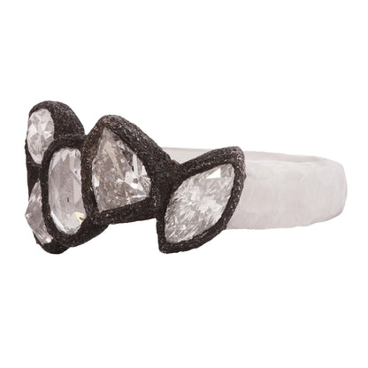 Icy Diamond Cluster Ring