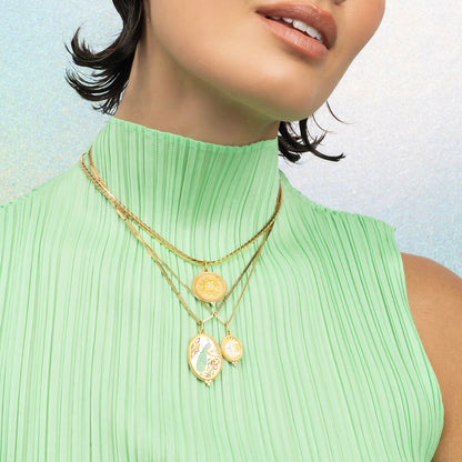 Gold Foil Sun & Diamond Charm
