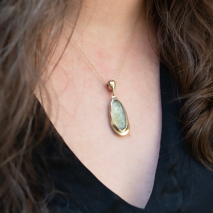 Moss Aqua Single Bead Necklace