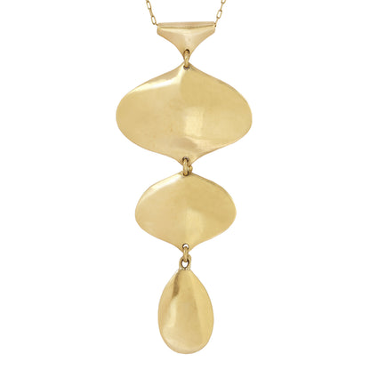 Moss Aqua Three Drop Bead Necklace