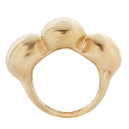 Gold Three Peony Buds Ring