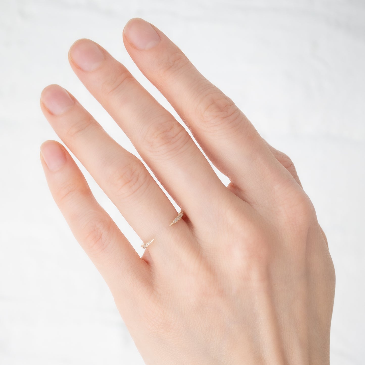 White Diamond Open Slice Ring