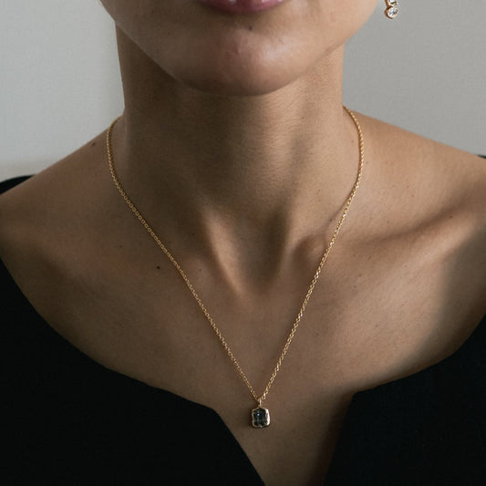 X 1.2ct Soft Green Diamond Nugget Necklace
