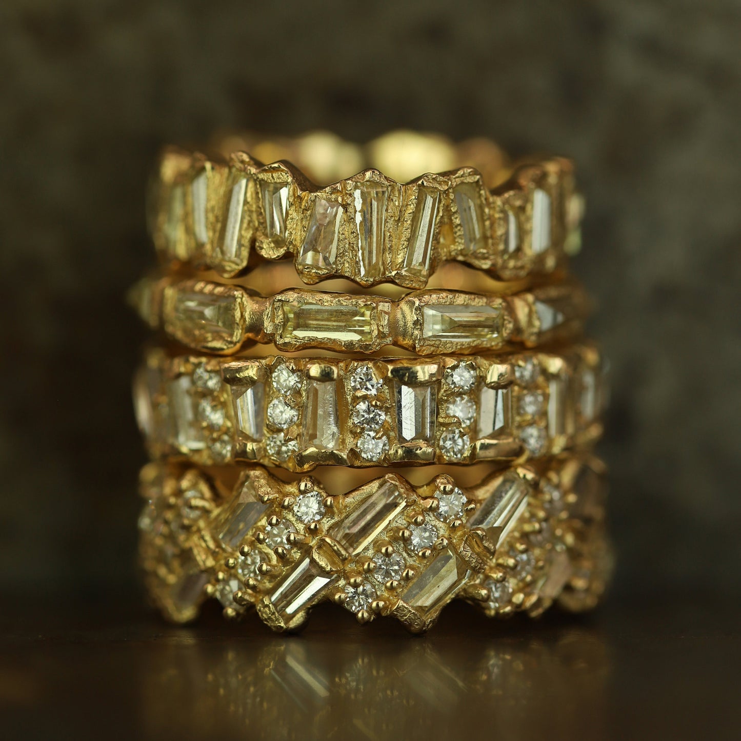 X 3mm Baguette Lemon Diamond Eternity Ring