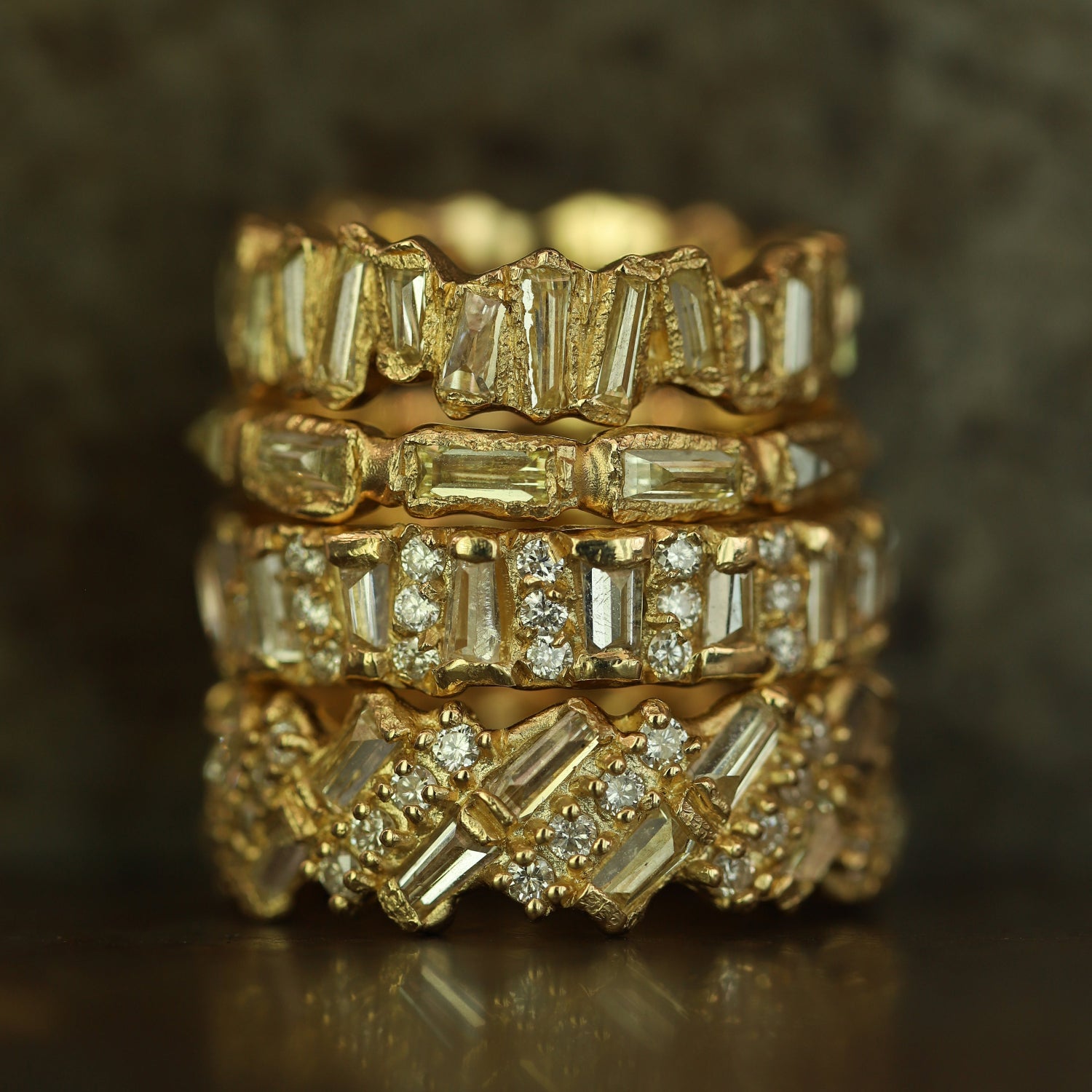 X 3mm Baguette Lemon Diamond Eternity Ring