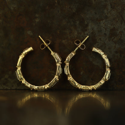 X Legacy Baguette Lemon Diamond Scatter Large Hoop Earrings