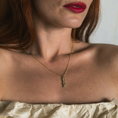 X Baguette Lemon Diamond Scatter Extra Large Necklace
