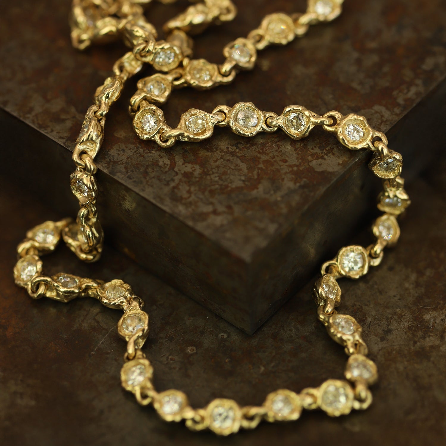 X Old Cut Diamond Choker Necklace