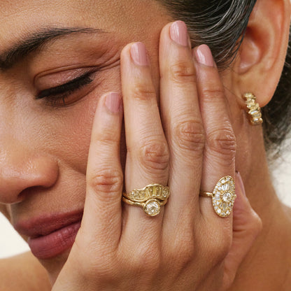X Lemon Baguette Diamond Scatter Hoops