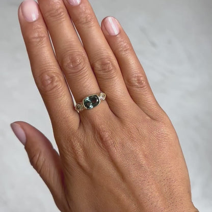 Eucalyptus Sapphire & Diamond Ring