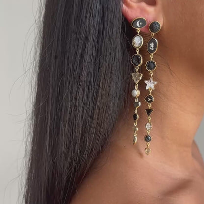 Nine Charm Multi Drop Earrings