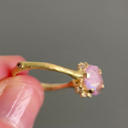 Pink Sapphire Rough Luxe Cluster Ring