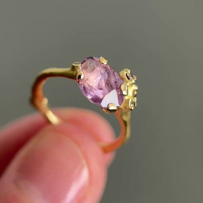 Soft Purple Sapphire Rough Luxe Cluster Ring
