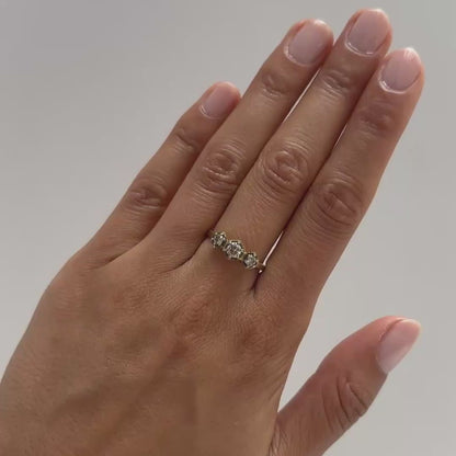 Triple Brown Diamond Hexagon Ring