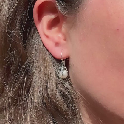 Silver Baroque Akoya Drop Earrings