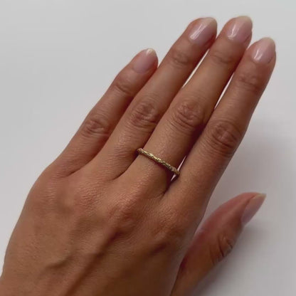 LXXXI Textured Gold Band