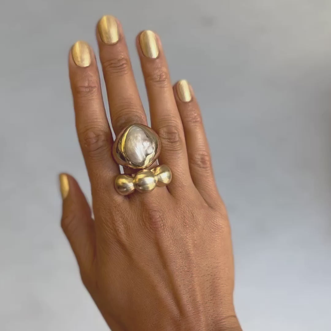 TenThousandThings Natural Pearl Ring – ESQUELETO