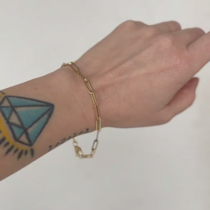 Golden Horizon Paperclip Bracelet