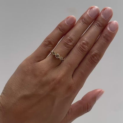 Triple Brown Diamond Blooming Ring