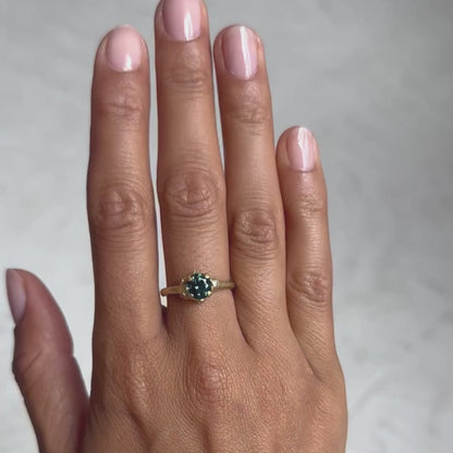 Sea Green Sapphire Cluster Ring