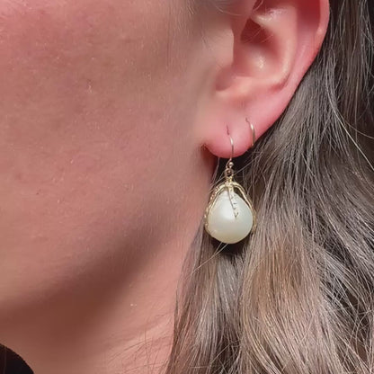 White Pearl Drop Earrings