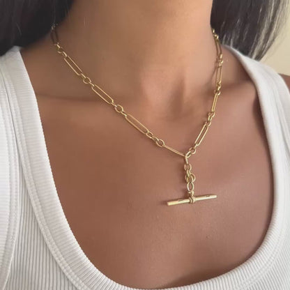 Golden Paperclip Albert Chain