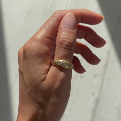 Antique Triple Diamond Star Ring