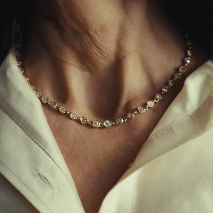 X Old Cut Diamond Choker Necklace