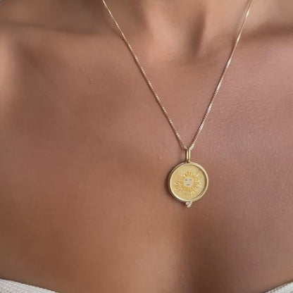 Gold Foil Sun & Diamond Charm