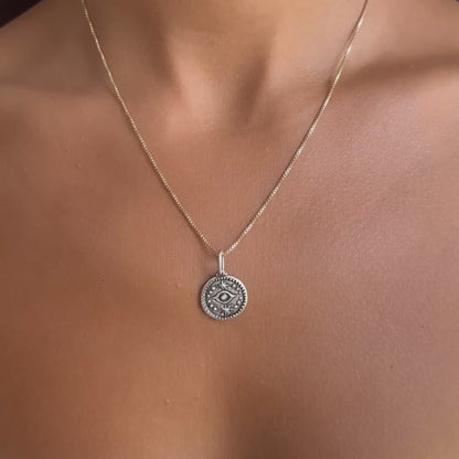 Evil Eye & Hamsa Silver Charm