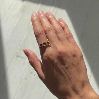 Ruby Radiance Half Hoop Ring