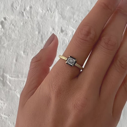 Dark Halo Diamond Ring