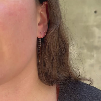 Horseshoe Chain Threader Earrings
