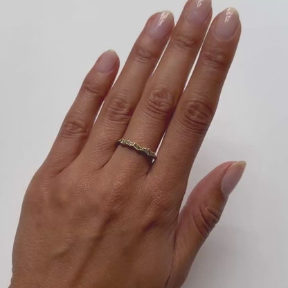 X Gray & Yellow Diamond Scatter Ring