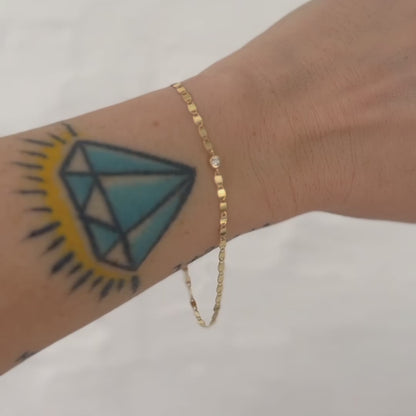 Diamond Disc Link Bracelet