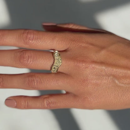 LX Lemon Diamond V Shape Scatter Ring