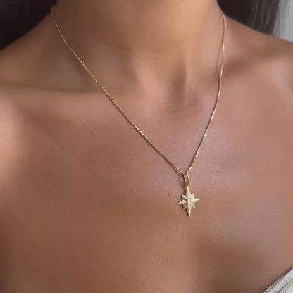Small Diamond North Star Satin Charm