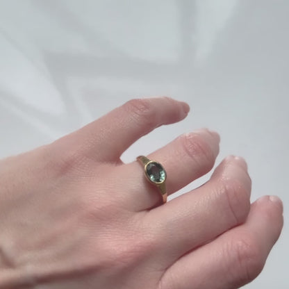 Mystic Teal Sapphire Ring
