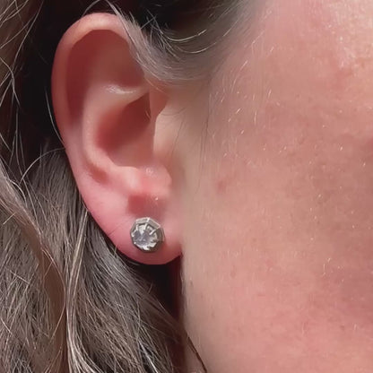 Rainbow Moonstone Studs