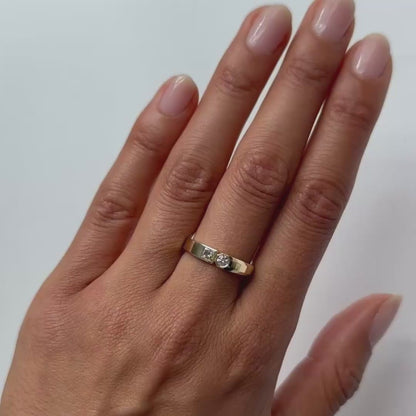 Princess Cut Diamond Dyad Signet Ring
