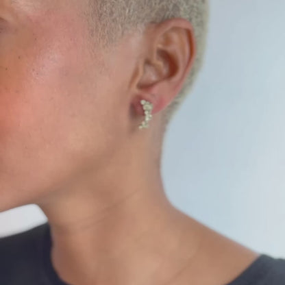 Everest Diamond Arc Earrings