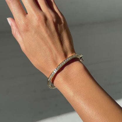 Channel Set Round Diamond Bangle