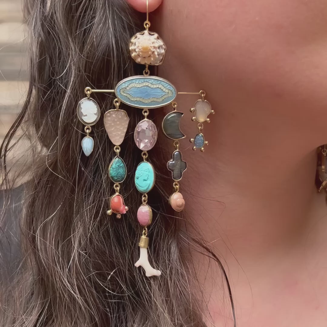 Grainne Morton Multi Charm Balance Drop Earrings – ESQUELETO