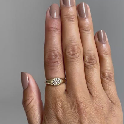Honeydrop Diamond Signet Ring