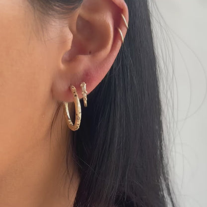 X Legacy Mixed Diamond Small Scatter Hoops