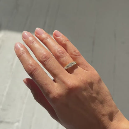 Diamond Filigree Half Hoop Ring