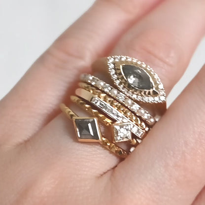 Pearl and Diamond Half Eternity