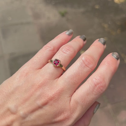 Garnet Cushion Ring