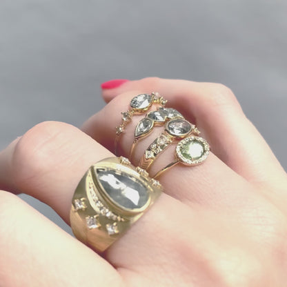 Celestial Diamond & Moonstone Ring